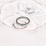 Square Crystal Flat Band Ring