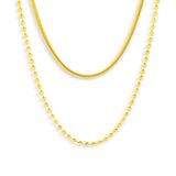 Layered Snake & Bead Chain Necklace